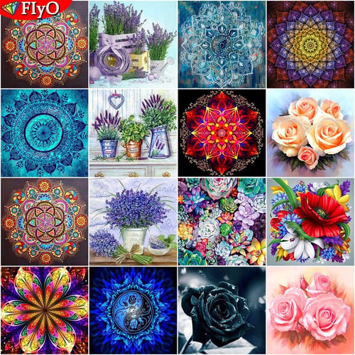 Cheap 5d Diamond Painting New Arrivals Flower Diamond Art Embroidery Mosaic  Gold Floral Handmade Gift Home Decor