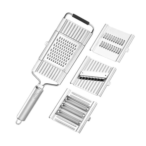 1pc(39*6.5cm) Stainless Steel Cheese Grater, White Handheld Rotary