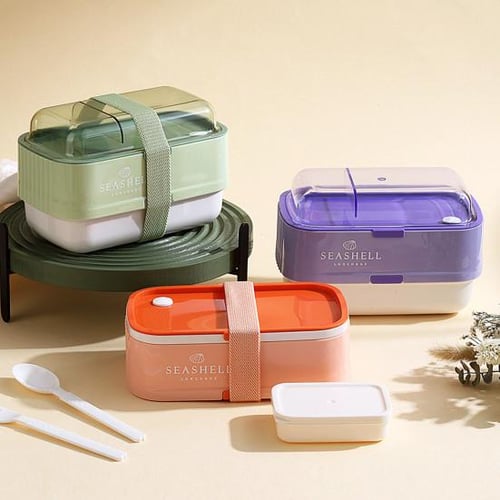 2.05/2.15L Leak-Proof Lunch Box with Grid Design Spacious and Convenient Food  Container for Home, Office, or School 