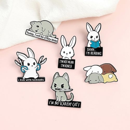 cartoon anime kawaii Girl Cat Icons Pins Badge Decoration Brooches Metal  Badges For Backpack Decoration