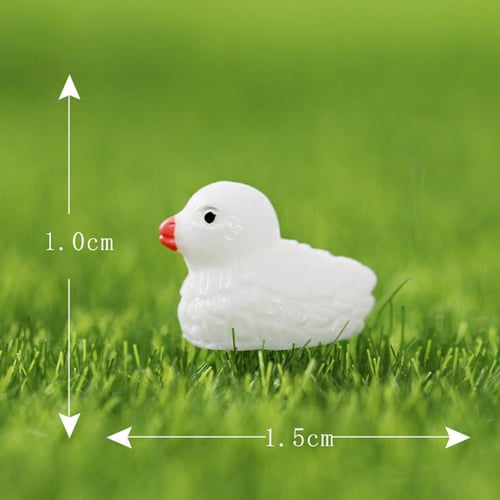 10pcs Creative Cute Duck 1.8*1.5cm Miniature Garden Resin Landscape Yellow  Ducks