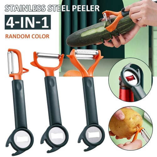 1pc Random Color Stainless Steel Multifunctional Peeler For Kitchen Use,  Vegetable & Fruit Peelers