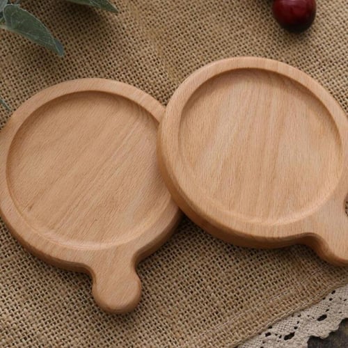 natural round wood coasters cup pad