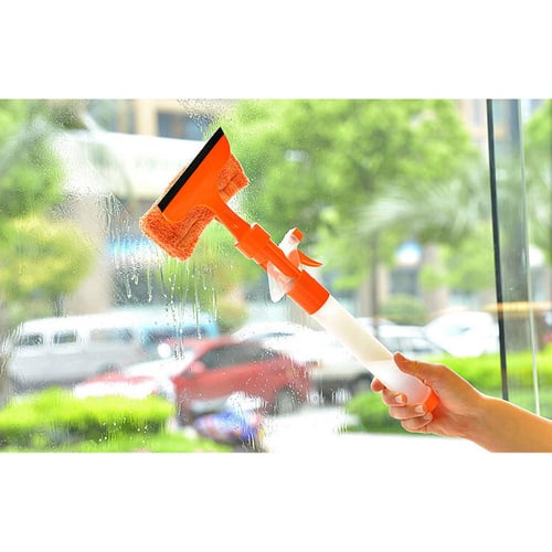 1pc Glass Scraper Water Wiper And Cleaning Brush Multi-functional Window  Cleaning Tool For Home