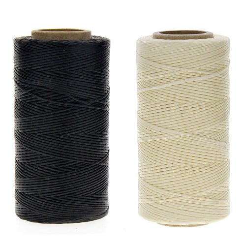 0.8mm 90m Leather Sewing Flat Waxed Thread Wax String Hand Stitching Craft  150D