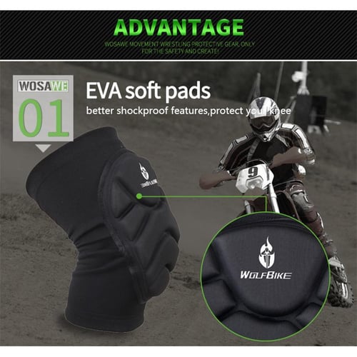 WOSAWE 4PCS Cycling Knee Elbow Pads Set Skating Skiing Sports Protective  Guards Leg Arm Brace EVA Padded