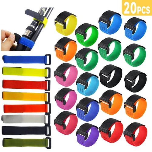 Fishing Rod Strap Reusable Velcro Reverse Cable Tie Fishing Rod