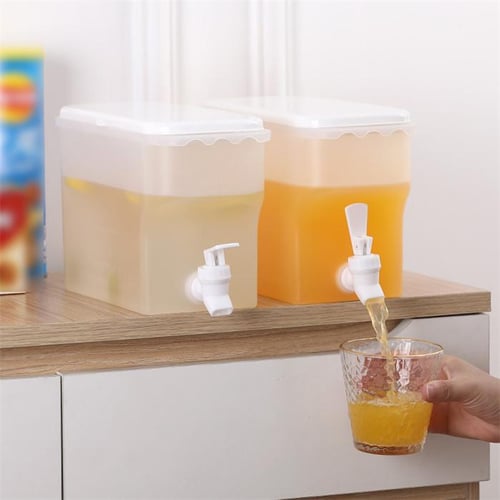 Drink Dispenser For Fridge,Beverage Dispenser 3.5L Cold Kettle with Faucet  Lemonade Dispenser,Juice Containers With Lids For Fridge, Parties And