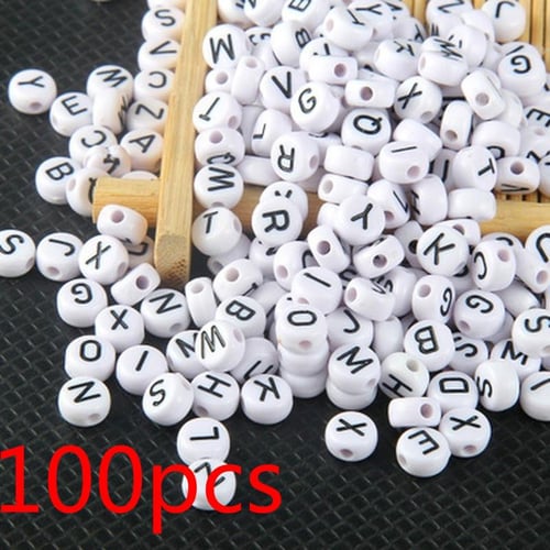 Cheap 580-700pcs/Box 4/6/8mm DIY Jewelry Beads Kit Gold Rhodium CCB Round  Ball Beads Alphabet Letter Beads With Elastic For Bracelet DIY Jewelry  Making