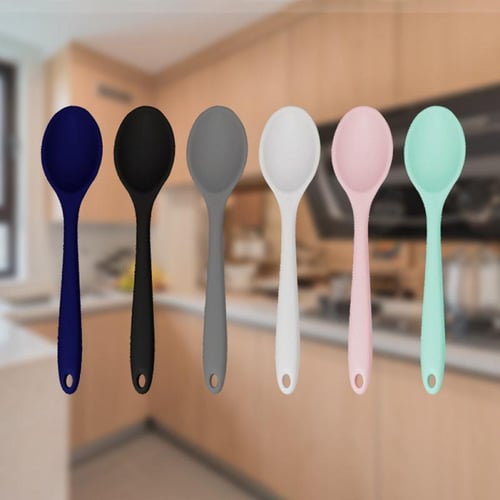 5pcs/set Colorful Silicone Kitchen Cooking Utensils With Stainless Steel  Core, Including Pot, Spatula, Spoon, Baking Mixing Spoon And Shovel