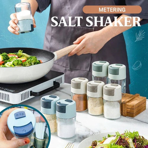 Light Flavor Quantitative Spice Jar Press-type Salt Shaker Kitchen  Moisture-proof Salt Box Control Salt Metering Seasoning Jar