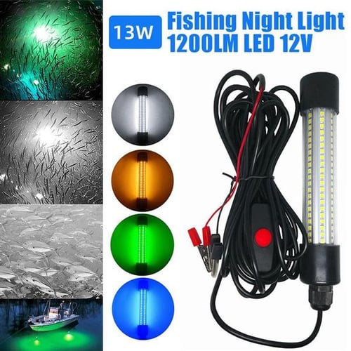 12v LED Fish Attracting Light 13W Fishing Lights Raft Fishing