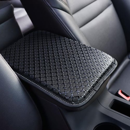 Universal PU Leather Car Armrest Pad Cover Center Console Woven