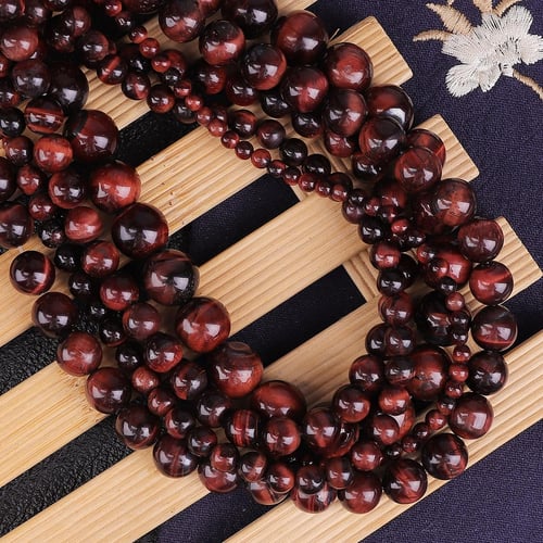 Beads Natural Stone Wood Grain Loose Spacer Beaded For Jewelry