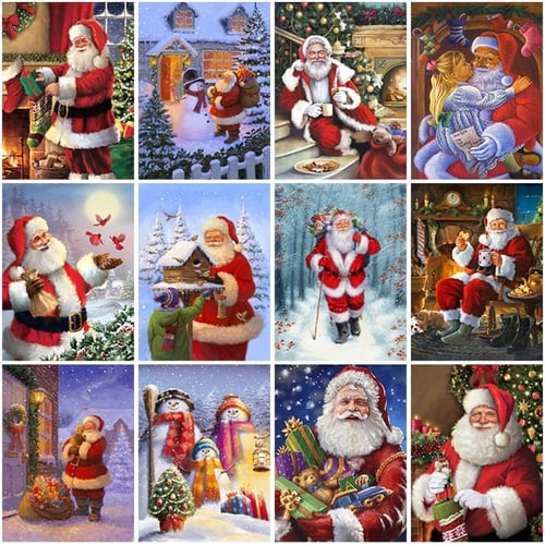 Kids Christmas Diamond Painting Kits for Children Toy Gift Santa Claus Full  Drill Rhinestone Embroidery Mosaic