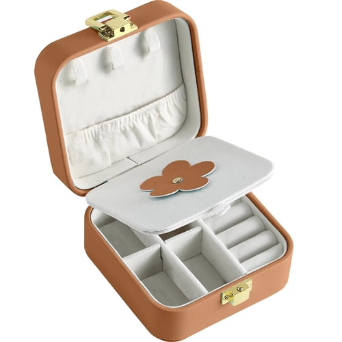 10pcs Portable Clear Flip Jewelry Pill Storage Box Square Plastic