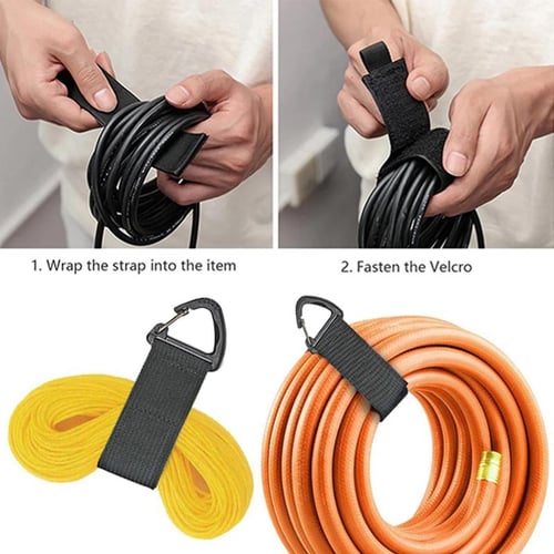 5Pcs Reusable Metal Buckle Fastening Tape Cable Straps Adjustable Hook and  Loop Cable Ties for Management Wire Organizer