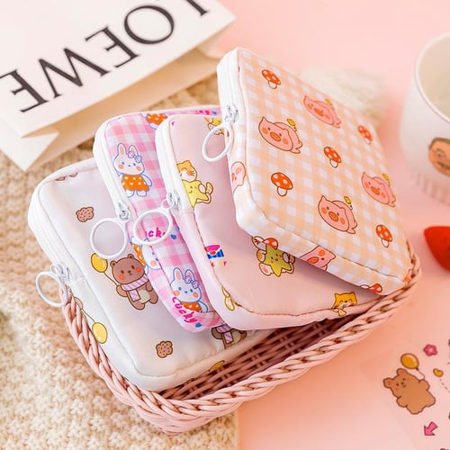 Travel Cute Tampon Holder Zipper Makeup Storage Sanitary Napkin Bag Coin  Purse Storage Bag Sanitary Pads Bag 2 