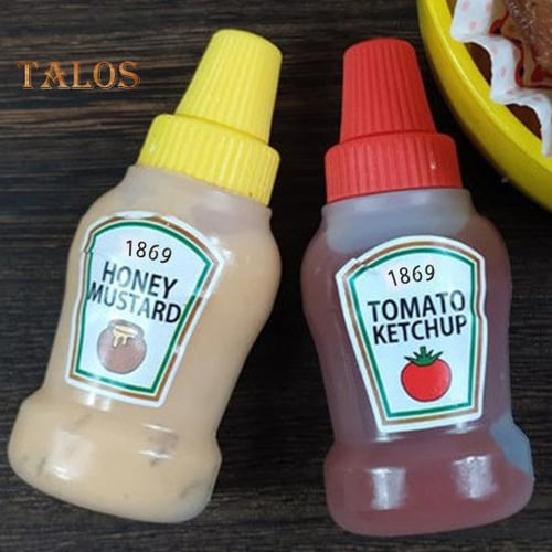 2Pcs/set 25ml Cute Sauce Leakproof Container Tomato Salad Dressing  Container Portable Mini Squeeze Bottle