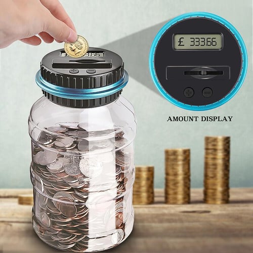 Electronic Digital LCD UK Coin Counter Counting Jar Money Saving Piggy Bank  1.8L - buy Electronic Digital LCD UK Coin Counter Counting Jar Money Saving  Piggy Bank 1.8L: prices, reviews