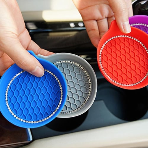 4pcs Diamond Car Cup Holder Insert Coaster Water Cup Drink Bottle Anti-slip  Mat Washable Silicone Mat Car Accessories - buy 4pcs Diamond Car Cup Holder  Insert Coaster Water Cup Drink Bottle Anti-slip