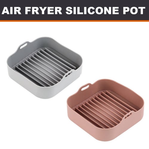 2pcs Soft Silicone Air Fryer Liner, Reusable Replacement Mat For Baking  Sheet, Oven, Kitchen Accessories, Gray