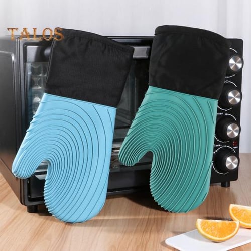 Two-finger Silicone Oven Mitt, Thickened Anti-scalding Heat