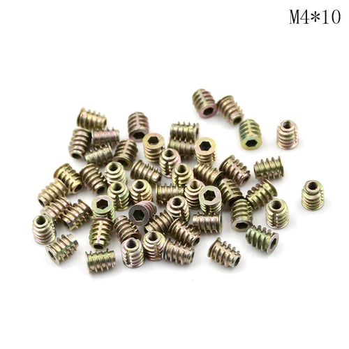 M6 M8 M10 Stainless Steel Furniture Nut Hex Flat Head Screw Threaded Wood  Insert