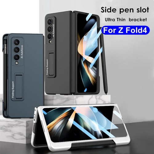 For Samsung Galaxy Z Fold 4 3 Cover with S Pen Slot Wrist Strap Hard Case