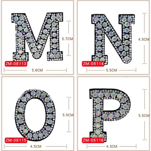 A-Z Letter Rhinestone Patch Iron-on Patches Garment Applique Clothing  Stickers
