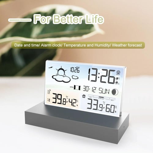 8001-EN Temperature Humidity Displaying Alarm Clock with Dual