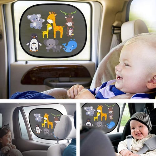 Universal Car Side Window Baby Kid Pet Breathable Sun Shade Mesh Backseat  (2 Pcs) Fits Most Cars