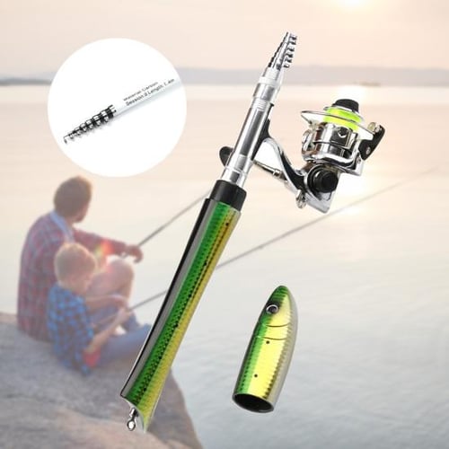 Kids Telescopic Fishing Pole Pod All-in-One Reel Line Kit for Youth  Beginners