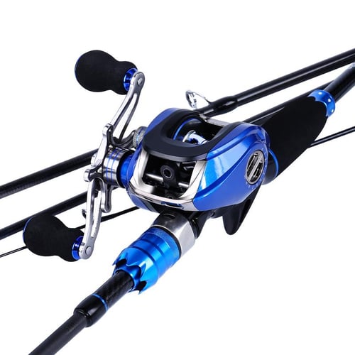 Baitcasting Fishing Rod and Reel Combos 4 Sections Carbon Fiber
