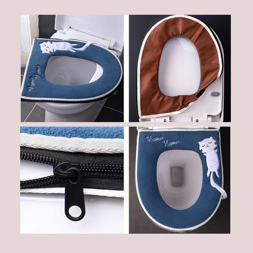Universal Toilet Seat Cover Round Toilet Seat Cushion Bathroom Lavatory  Cover Mat Winter Thick Warm Washable Cat Cartoon Cute Toilet Seat Covers -  buy Universal Toilet Seat Cover Round Toilet Seat Cushion