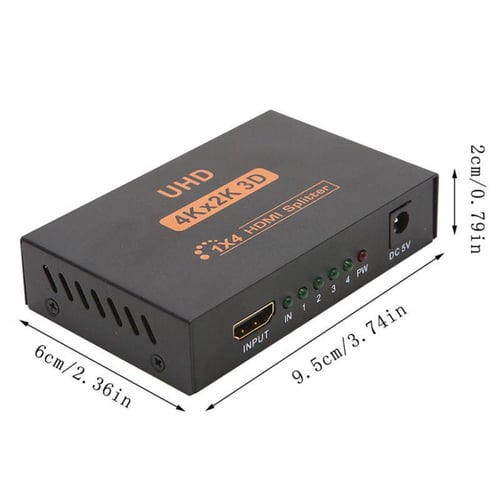 Powered HDMI Splitter Amplifier 1 in 2 out 4K x 2K Ultra HD and 3D Full HD  1080P