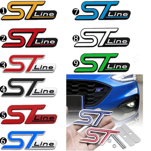 ST LINE Badge Grille Logo 3D Metal Emblem Sticker Accessories For