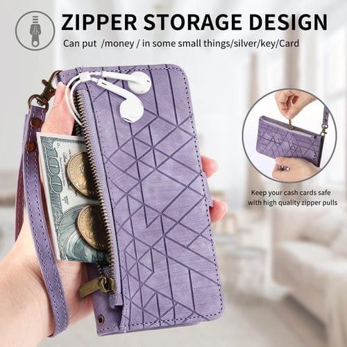 Wallet Case for Samsung Galaxy A12 5G, Rhombic Pattern Glossy PU