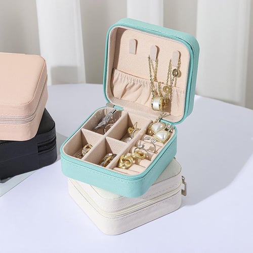 Plain Color Foldable Jewelry Storage Bag Travel Portable Earrings Necklace  Organizer Bag Earrings Nail Charms Organizer