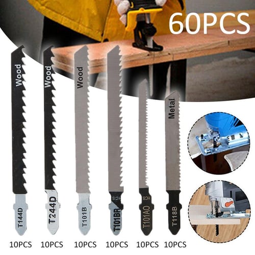 20pcs Jigsaw Blades Set T Shaft Hcs Assorted Jig Saw Blades For Wood  Plastic And Metal