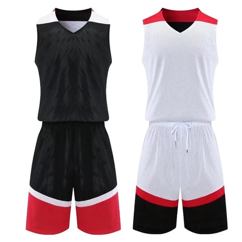 Reversible Basketball Jersey with Athletic Shorts, Sports Trainig Uniforms  for Men
