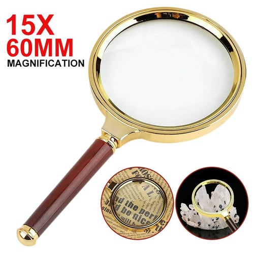 60mm 5X Magnifier For Reading Tool Hand Held Magnifying Glass For Reading  Identification Etc Glass Lens