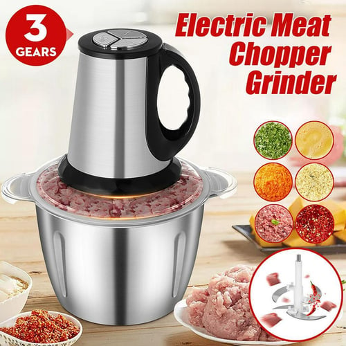 2 Speeds 450W 5L Electric Meat Grinder Kitchen Chopper Stainless Steel