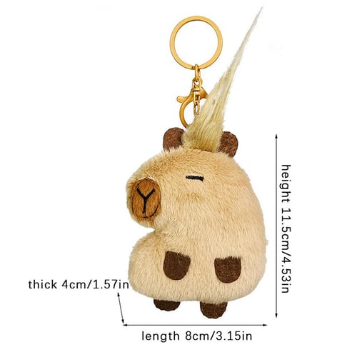 Capybara Plush Cute Doll Keychain Cute Bag Pendant Creative Fluffy Keyring  Gifts