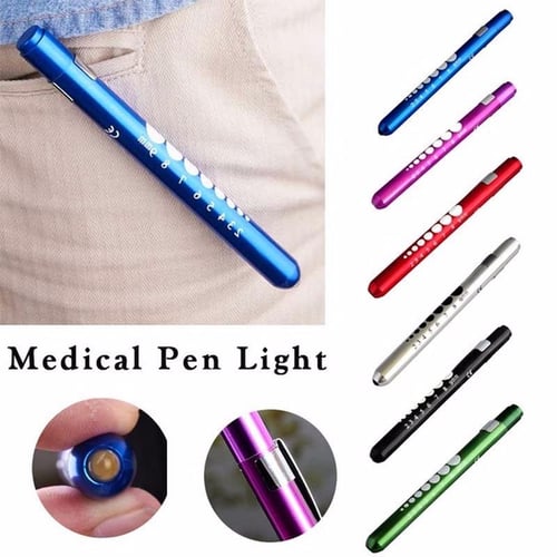 1PCS Reusable LED Medical Penlight Flashlight With Pupil Gauge Pocket Clip Pen  Light Torch Lamp For Nurses Doctors Reading