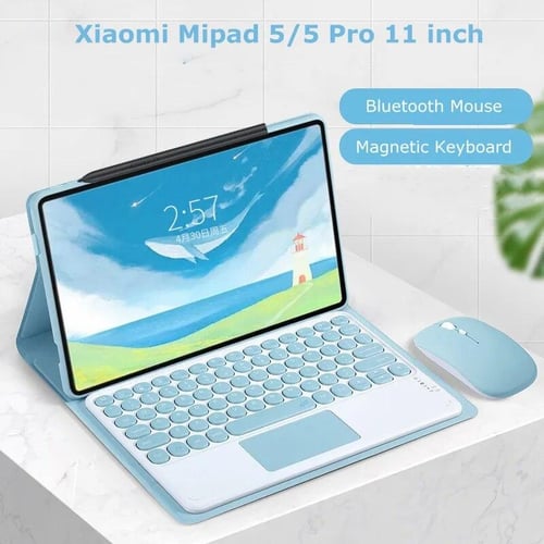 Bluetooth Keyboard Leather Case for Xiaomi Pad 5 6 Pro Redmi Pad SE 11 Inch  2023 10.6 Wireless Keyboard Mouse Silicone Shockproof Protection Cover
