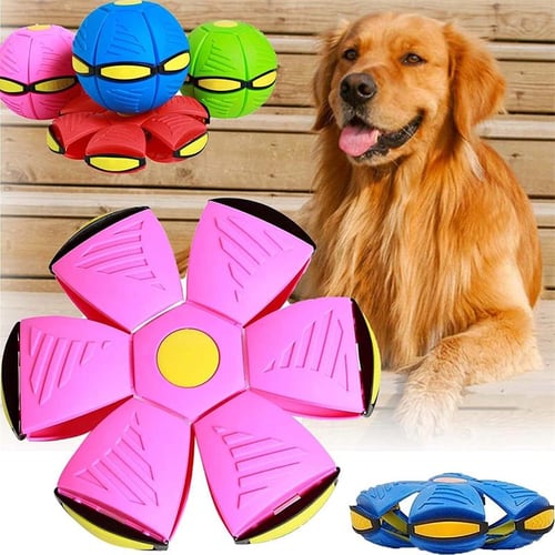 Interactive Dog Toys Flying Saucer Ball For Dog Pet Magic Deformation Ufo  Toy Dogs Training Flying Disc Children S Sports Balls