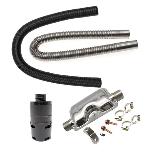 60cm Intake Car Exhaust Hose Tube + Air Filter Parking Diesel Heater w/ 4  Clamps