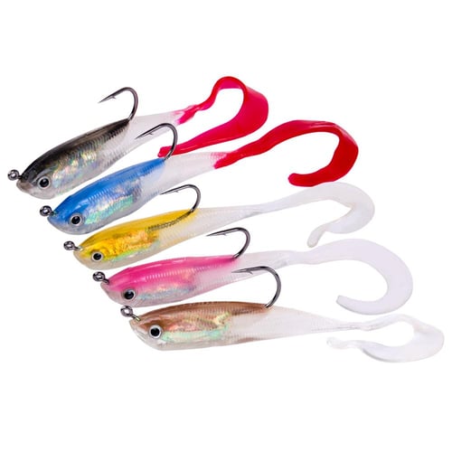 5Pcs/set Silicone Fishing Bait Lead Fish 5 Colors Soft Fish Lure Fishing  Gear 