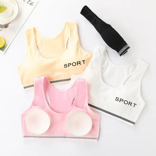 Girls Training Bra Teenage Kids Soft Cotton Breathable Sport Underwear  Clothing